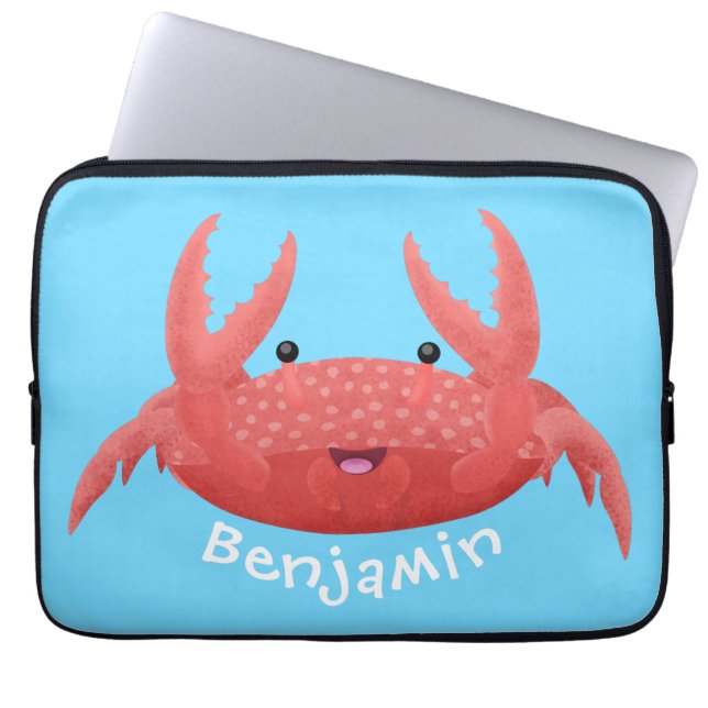 Bild på tecknaden för Cute Red Spot Crab Laptop Fodral (Framsidan)