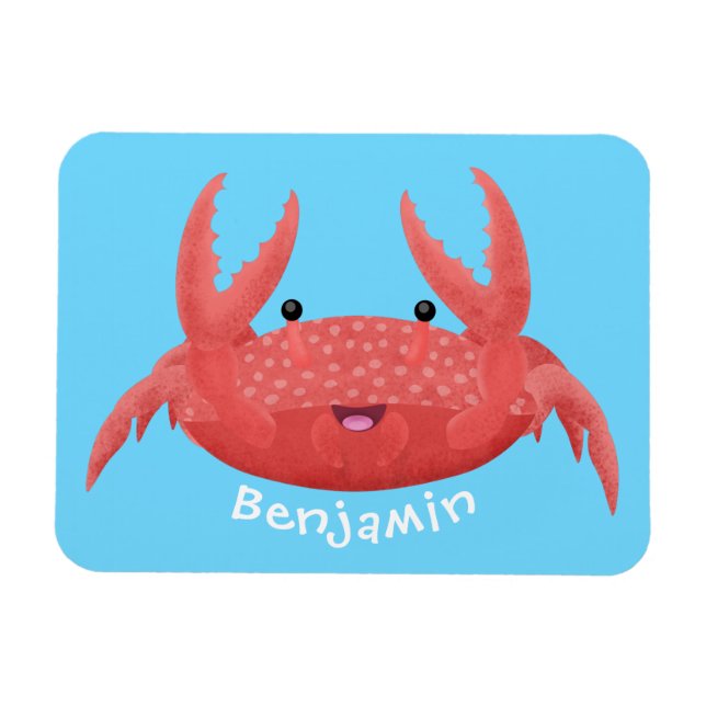 Bild på tecknaden för Cute Red Spot Crab Magnet (Horisontell)