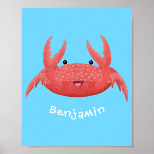 Bild på tecknaden för Cute Red Spot Crab Poster