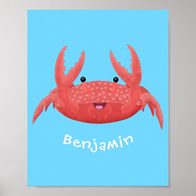 Bild på tecknaden för Cute Red Spot Crab Poster (Framsidan)