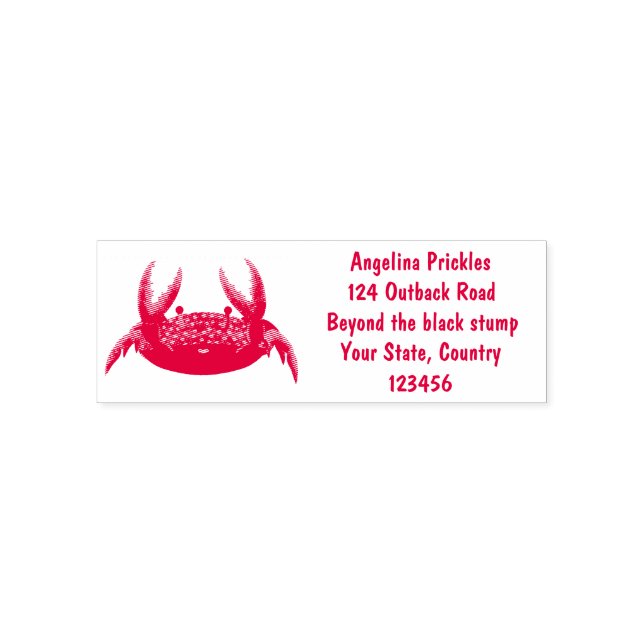 Bild på tecknaden för Cute Red Spot Crab Självfärgande Stämpel (Design)