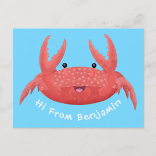 Bild på tecknaden för Cute Red Spot Crab Vykort