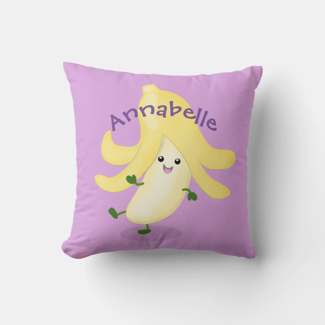 Bild på tecknaden för dans-banan i Cute lycklig Kudde (Framsida)
