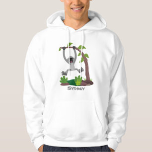 Bild på tecknaden för gibbon-bandet i Cute lycklig Hoodie