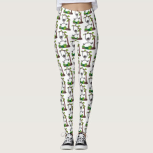 Bild på tecknaden för gibbon-bandet i Cute lycklig Leggings