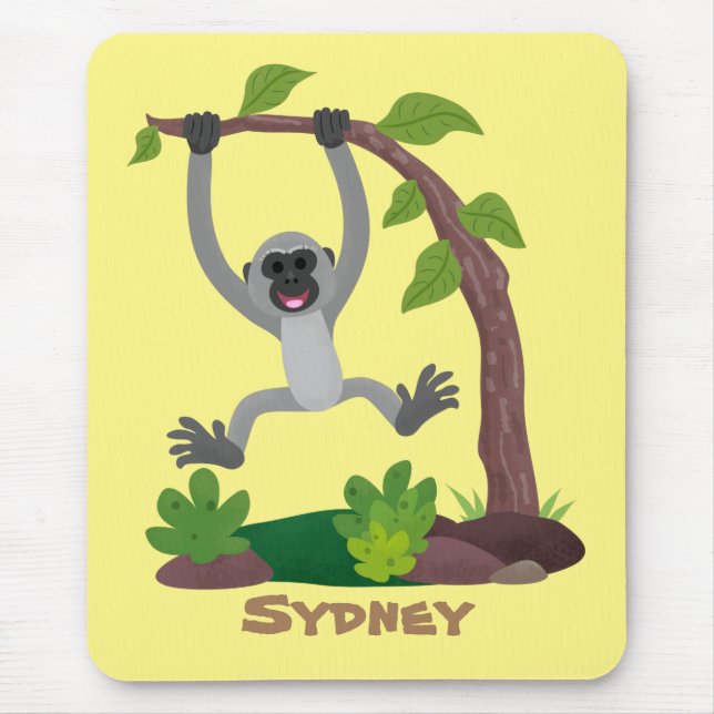 Bild på tecknaden för gibbon-bandet i Cute lycklig Musmatta (Framsidan)