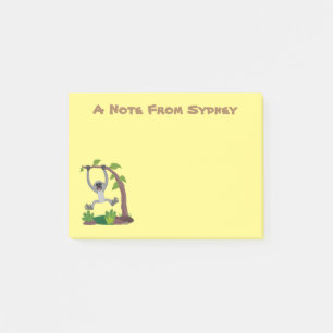 Bild på tecknaden för gibbon-bandet i Cute lycklig Post-it Block