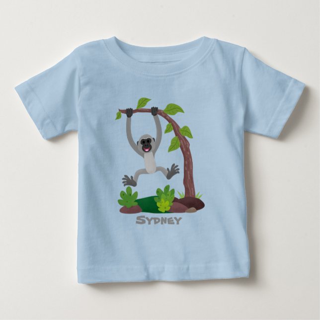 Bild på tecknaden för gibbon-bandet i Cute lycklig T Shirt (Framsida)