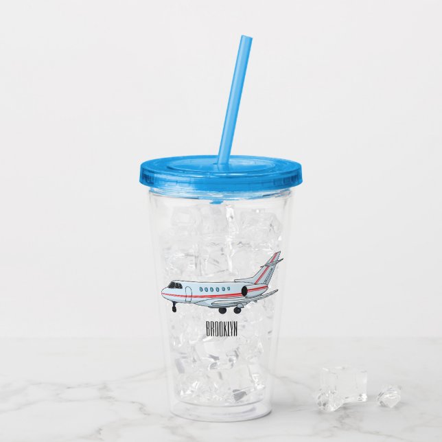 Bild på tecknaden för privat jet take away mugg (Baksida Ice)