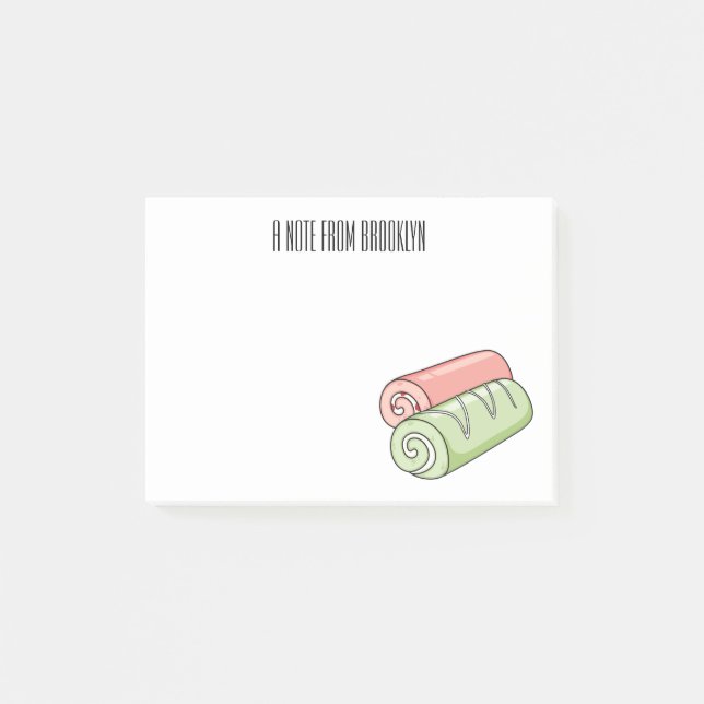 Bild på tecknaden för rullkakor/rullkakor i Schwei Post-it Block (Framsida)