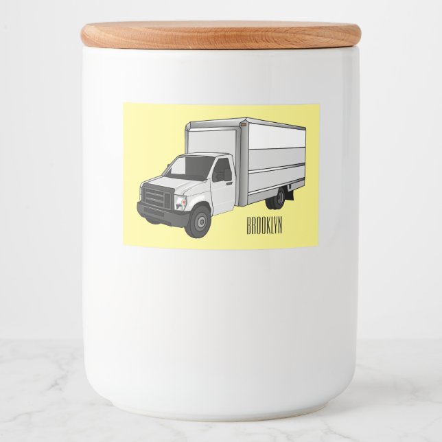 Bild på tecknaden lastbil mat etiketter (Framsida)