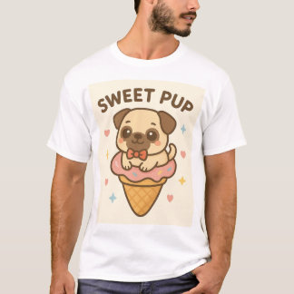 Bild på tecknaden stil i kute-valpen t shirt