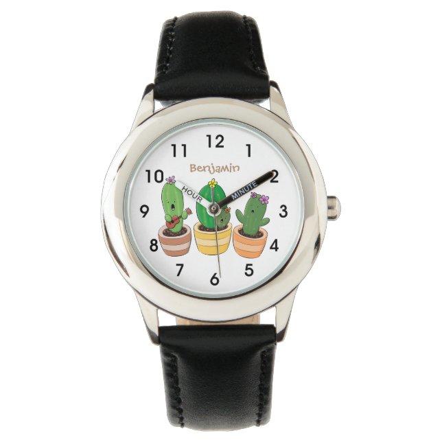 Bild på trio-tecknaden för Cute cactus trio Armbandsur (Framsida)