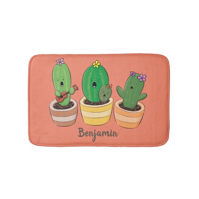 Bild på trio-tecknaden för Cute cactus trio Badrumsmatta (Framsidan)