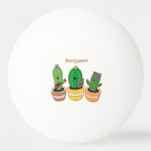 Bild på trio-tecknaden för Cute cactus trio Pingisboll