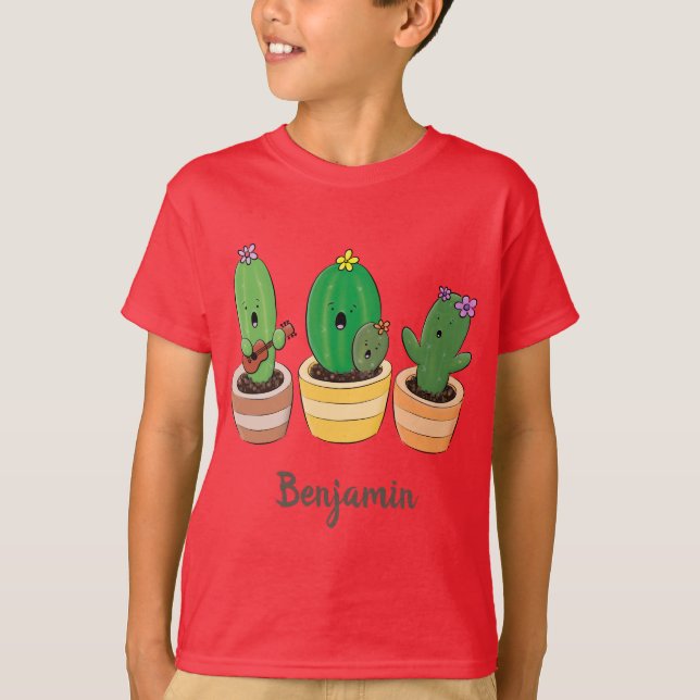 Bild på trio-tecknaden för Cute cactus trio T Shirt (Framsida)
