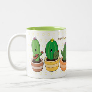 Bild på trio-tecknaden för Cute cactus trio Två-Tonad Mugg