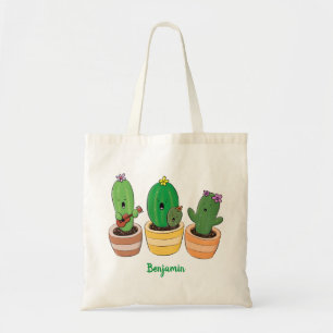 Bild på trio-tecknaden för Cute cactus trio Tygkasse