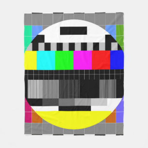 Bild på tv utan signal tillbaka i tro stil. fleecefilt
