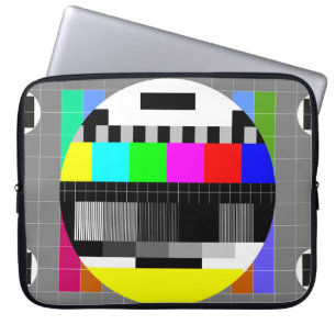 Bild på tv utan signal tillbaka i tro stil. laptop fodral