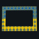 Bild på Ukrainas anpassningsbar och Ukraina flagga Magnetisk Fotoram<br><div class="desc">Photo Ram (magnetiskt): Anpassningsbar Ukrainas mönster med Ukraina flagga,  Tryzub emblem - "Ukraina" mode & kärlek mitt land,  helgdag foton,  familj,  patrioter/sportfantaster</div>
