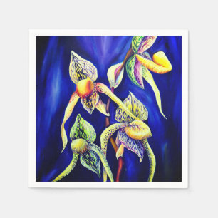 Bild på vattenfärgen Dam Slipper Orchids Pappersservett