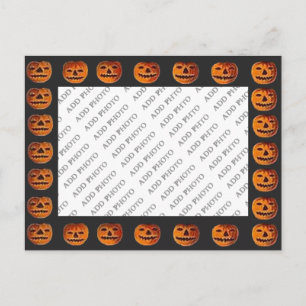 Bild på vintage Jack o' Lantern-rammönster Vykort