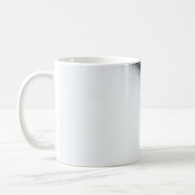 Bild på vit och svart teckning kaffemugg (Vänster)