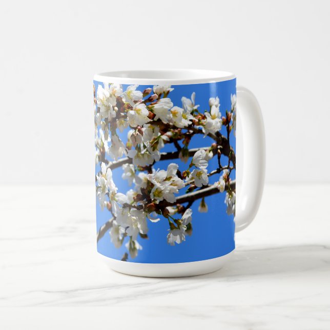 Bild på vitmosa vår blommar äpple träd kaffemugg (Framsida höger)
