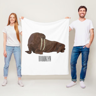 Bild på Walrus tecknad Fleecefilt