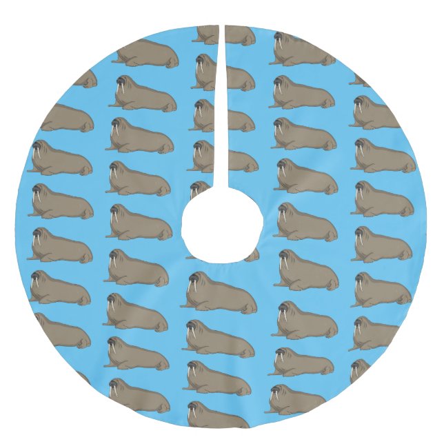 Bild på Walrus tecknad Julgransmatta Borstad Polyester (Framsidan)