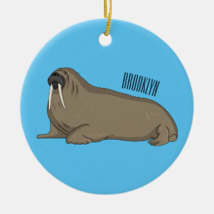 Bild på Walrus tecknad Julgransprydnad Keramik