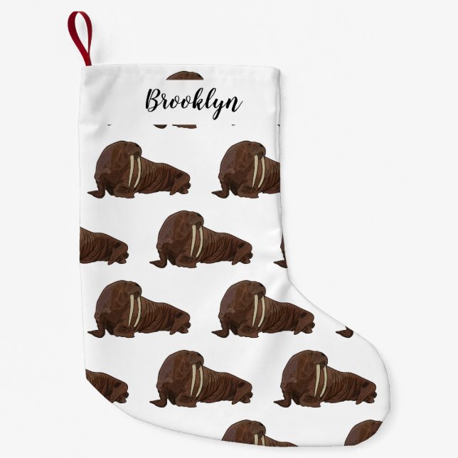 Bild på Walrus tecknad Liten Julstrumpa (Framsidan)