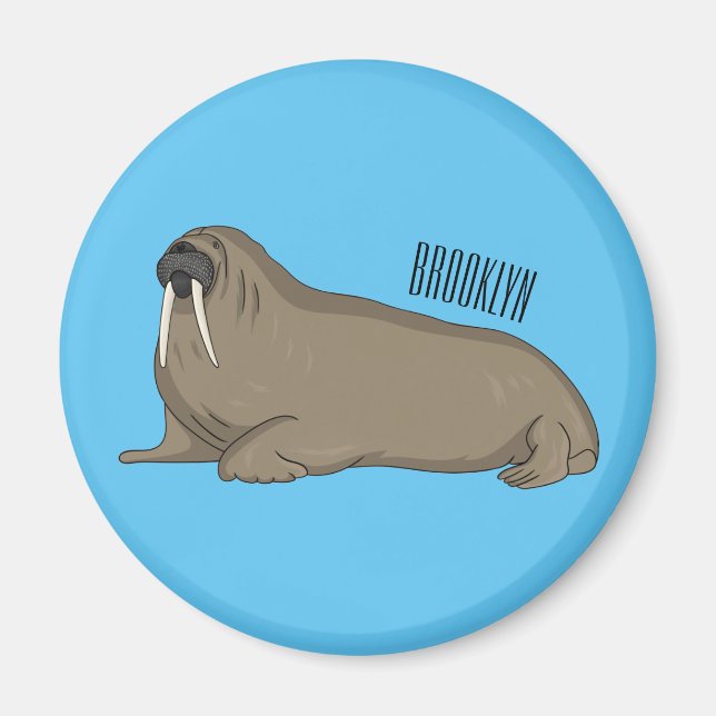 Bild på Walrus tecknad Magnet (Framsidan)