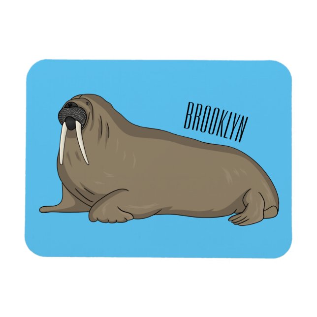 Bild på Walrus tecknad Magnet (Horisontell)