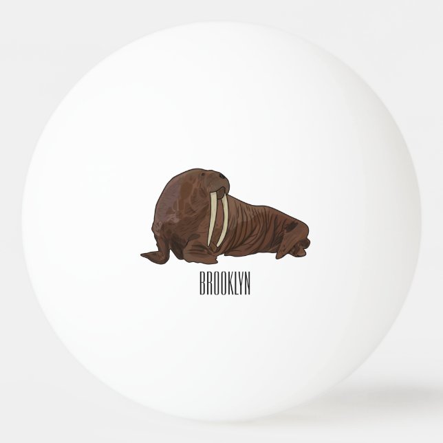 Bild på Walrus tecknad Pingisboll (Framsidan)
