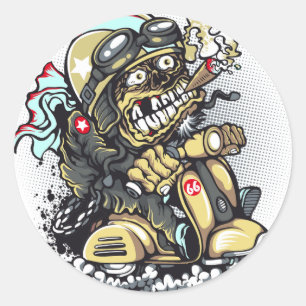 Bild på zombierskor, T-shirt Runt Klistermärke