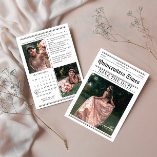 Bild quinceañera i tidningen spara datumet