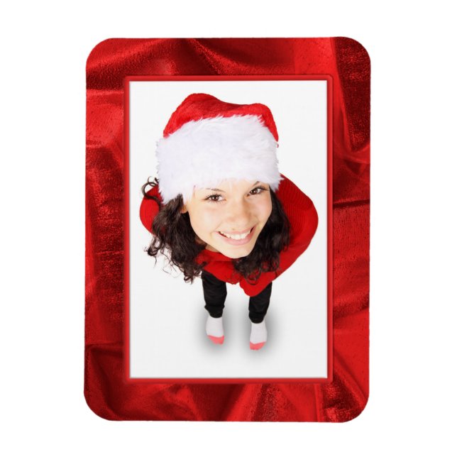 Bild Ram - Red Metallic Crumpled Fabric Photo Magnet (Vertikal)