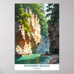 Bild Sten, Michigan, vackert landskap Poster