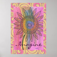 Bilda fredstie Dye Flower Watercolor Art