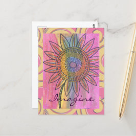 Bilda fredstie Dye Flower Watercolor Art Vykort