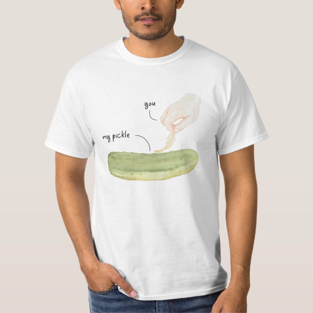 Bilda min Pickle-funny vattenfärgsbild T Shirt (Framsida)