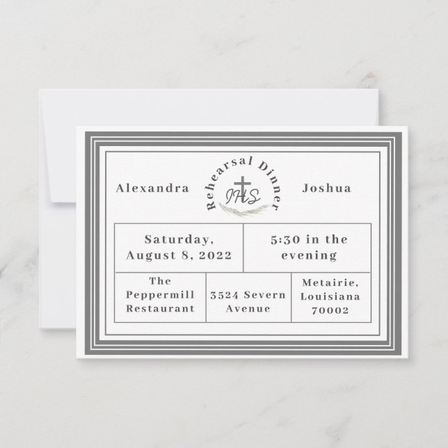 Bildad katolsk bibelverse Rehearsal-middag Inbjudningar (Framsida)