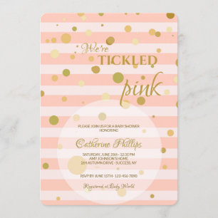 Bildad Rosa Baby Shower Inbjudningar