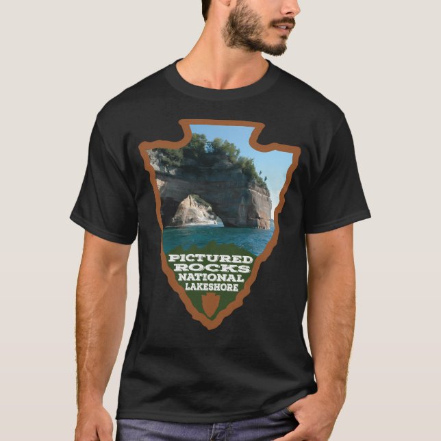Bildad Sten National Lakeshore Arrowhad T Shirt (Framsida)
