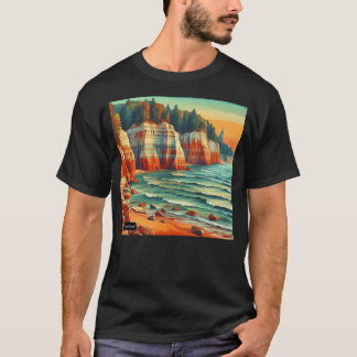Bildade Sten National Lakeshore Michigan, Colorf T Shirt