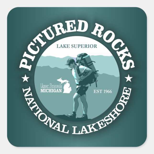 Bildat Sten NP Fyrkantigt Klistermärke (Framsida)