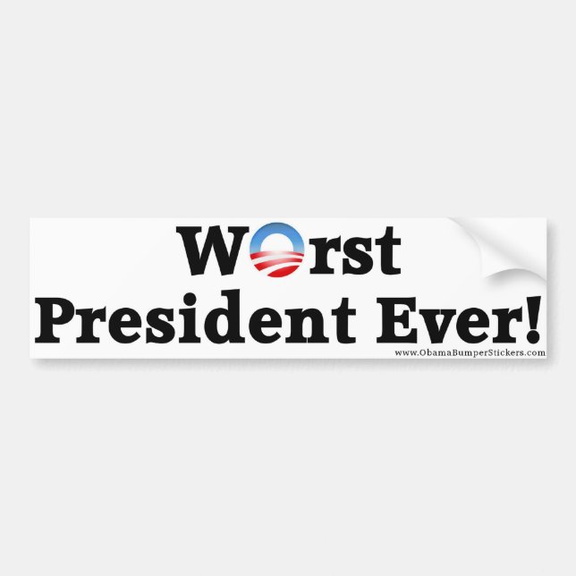 Bildekal Anti-Obama "för värst president någonsin" (Framsidan)