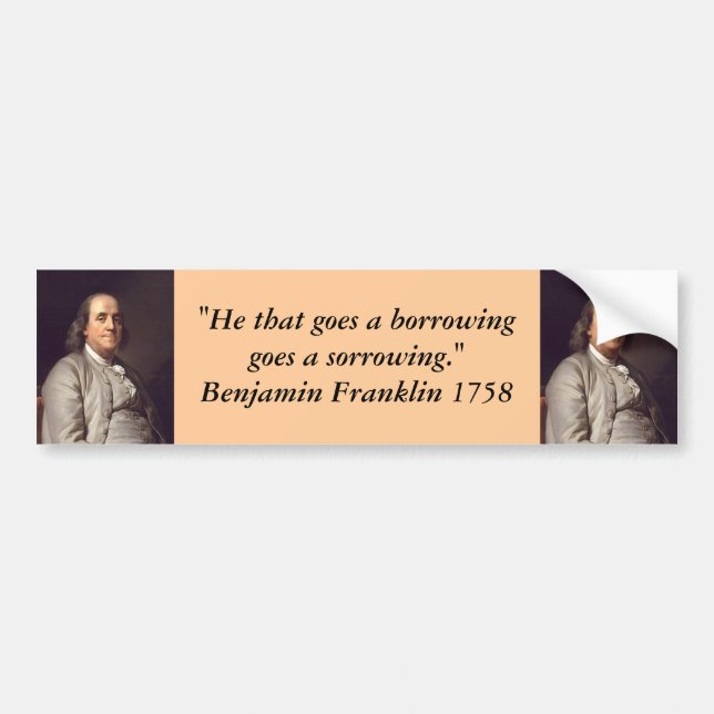 Bildekal: Benjamin Franklin på skuld Bildekal (Framsidan)